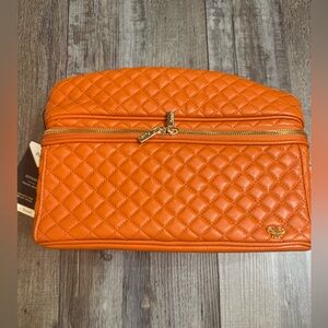 PurseN Travel Bag - Quilted Orange Cosmetic Bag - NWT - Makeup or Toiletries Bag